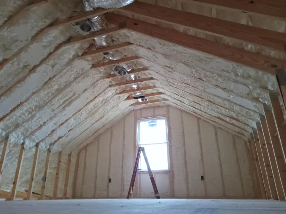 Spray foam roofing application for Crawl Space Insulation project in Fort Madison